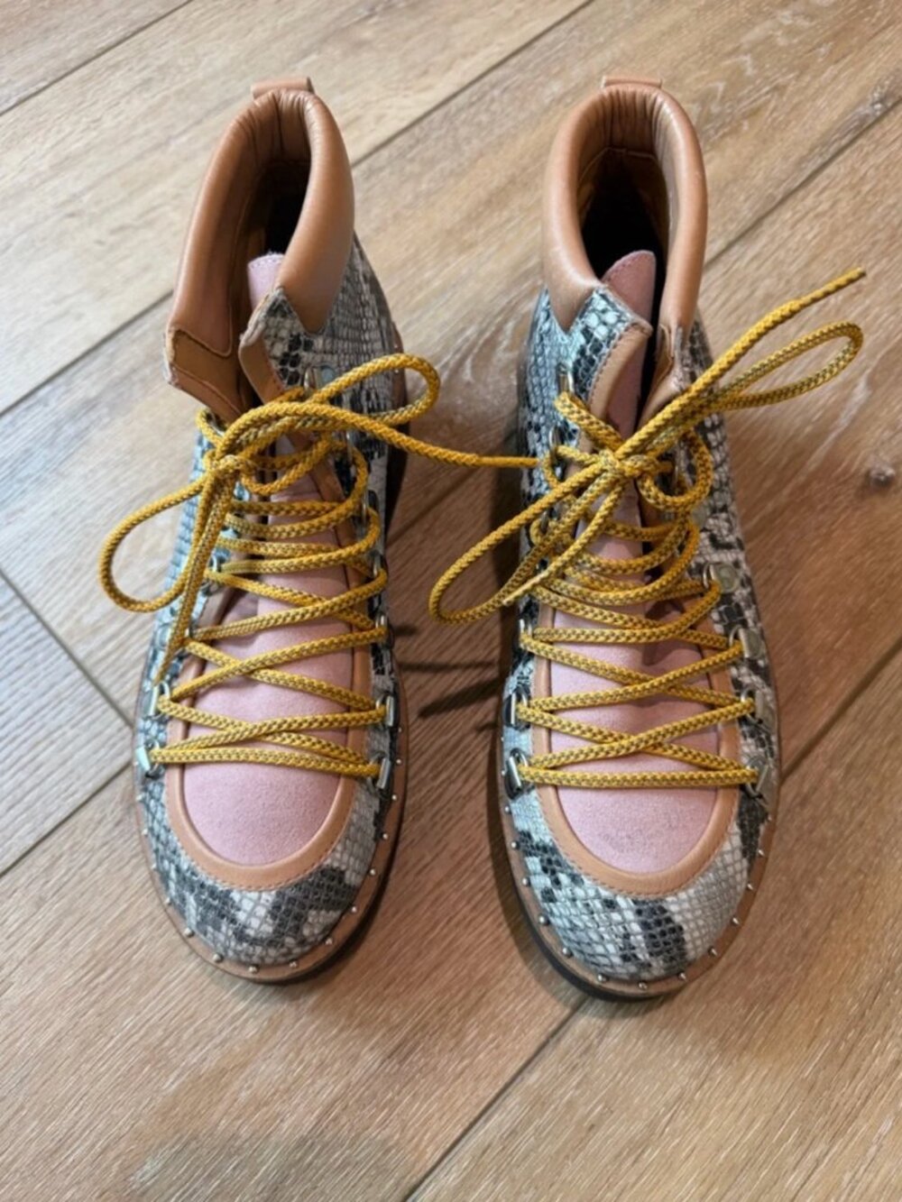 Free People Durango Hiker Boots Snake Pattern Boots